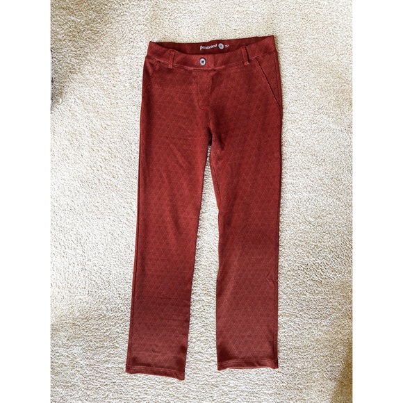 Betabrand dark orange patterned dress pant yoga pants - Picture 2 of 5